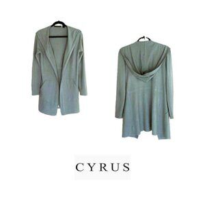 Cyrus • Open Front Hooded Cardigan • XS • Spa Green